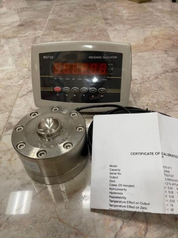 Compression Scale 25,000 x 1 lb with Low profile Load cell, Indicator Portable