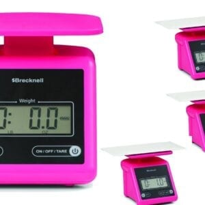 Brecknell PS7 Portable Parcel Shipping Scale 7 lbx0.5oz,Dual,Pink,Package of 4