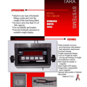 Tara System Forklift / Loader Hydraulic Scale System / Pressure Sensor, With Printer