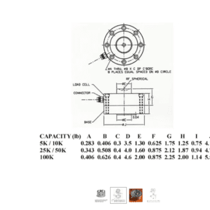 MNM Scales IDS-672-25K-CT Load Cell, Pancake Style, Tension / Compression, Steel, 25000 lb