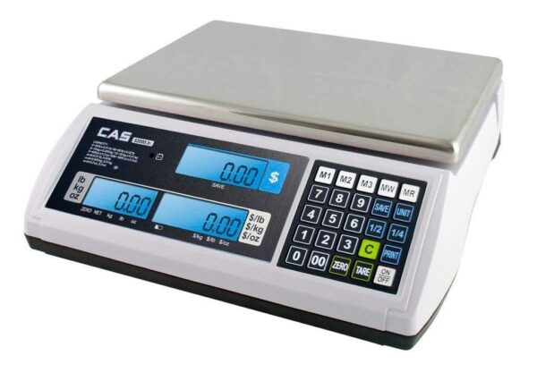 CAS S2000Jr 30 Pound Capacity - LCD Display - 3 Direct PLUs annd 199 Indirect