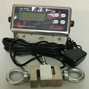Optima Scale Crane Scale 500 Lb X 0.02 Lb with S Type Load Cell ST-500 with Digital Indicator