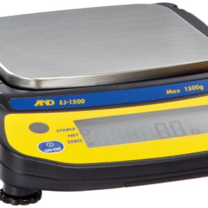 A&D EJ-1500 Newton Compact Electronic Toploading Balance with LCD
