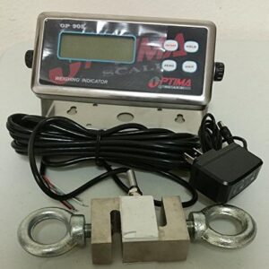 MNM Scales Crane Scale 2000X0.5 lb S-Type Load Cell ST-2k/ Indicator,20' Cable,Peak