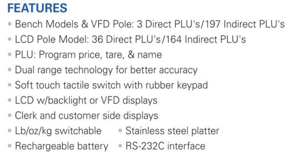 CAS S2000Jr 30 Pound Capacity - LCD Display - 3 Direct PLUs annd 199 Indirect - Image 5