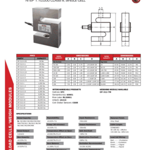Optima Scale OP-926B-20K 20000 x 0.5 LB CALIBRATED S-TYPE LOAD CELL 20K WITH LCD INDICATOR CRANE SCALE TENSION/ COMPRESSION