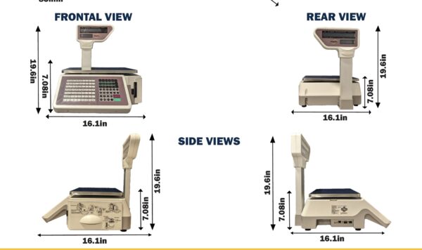 MNM Scales MTY model: MEGA BIE-60T Thermal Label Printing Price Scale NTEP 60 LB Wireless, one case free safe handling label - Image 3