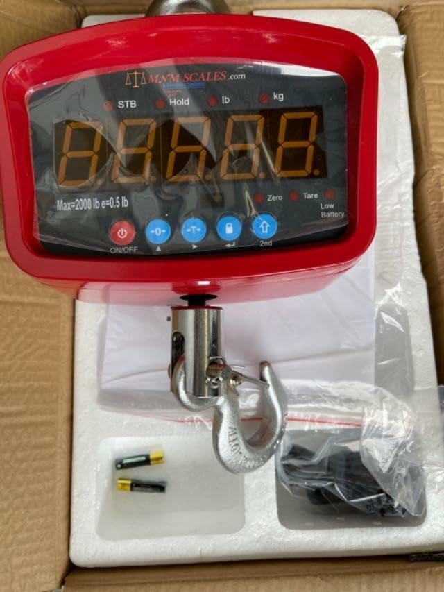 MNM Scales Crane scale LED 1000 x 0.5 LB with remote