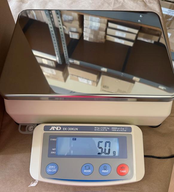A&D Weighing EK-30KLN Precision Compact Bench Scale Dual 30 kg x 1 g  Legal for Trade NTEP