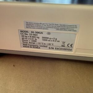 A&D EK-30KLN Precision Compact Bench Scale Dual 30 kg x 1 g Legal for Trade NTEP