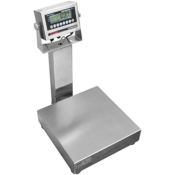 Optima Weighing Systems OP-915-SS-100LB- . Stainless Steel Washdown Bench Scale with 12" x 14" Platform, Legal for Trade