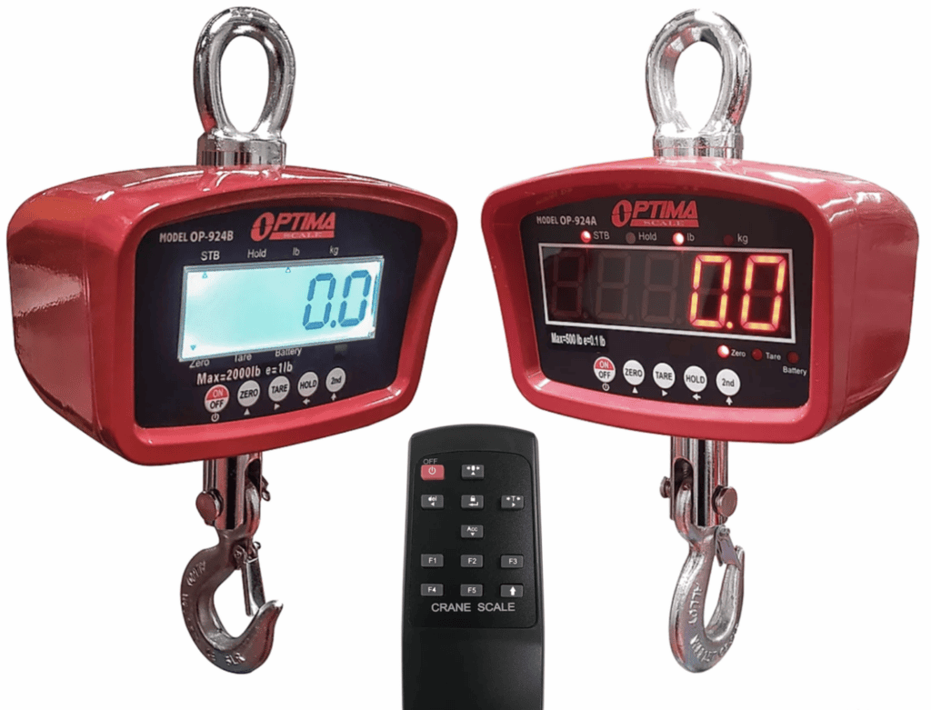 MNM Scales Digital Crane Scale with Remote 500lb x 1lb, OP-924-500LCD or LED