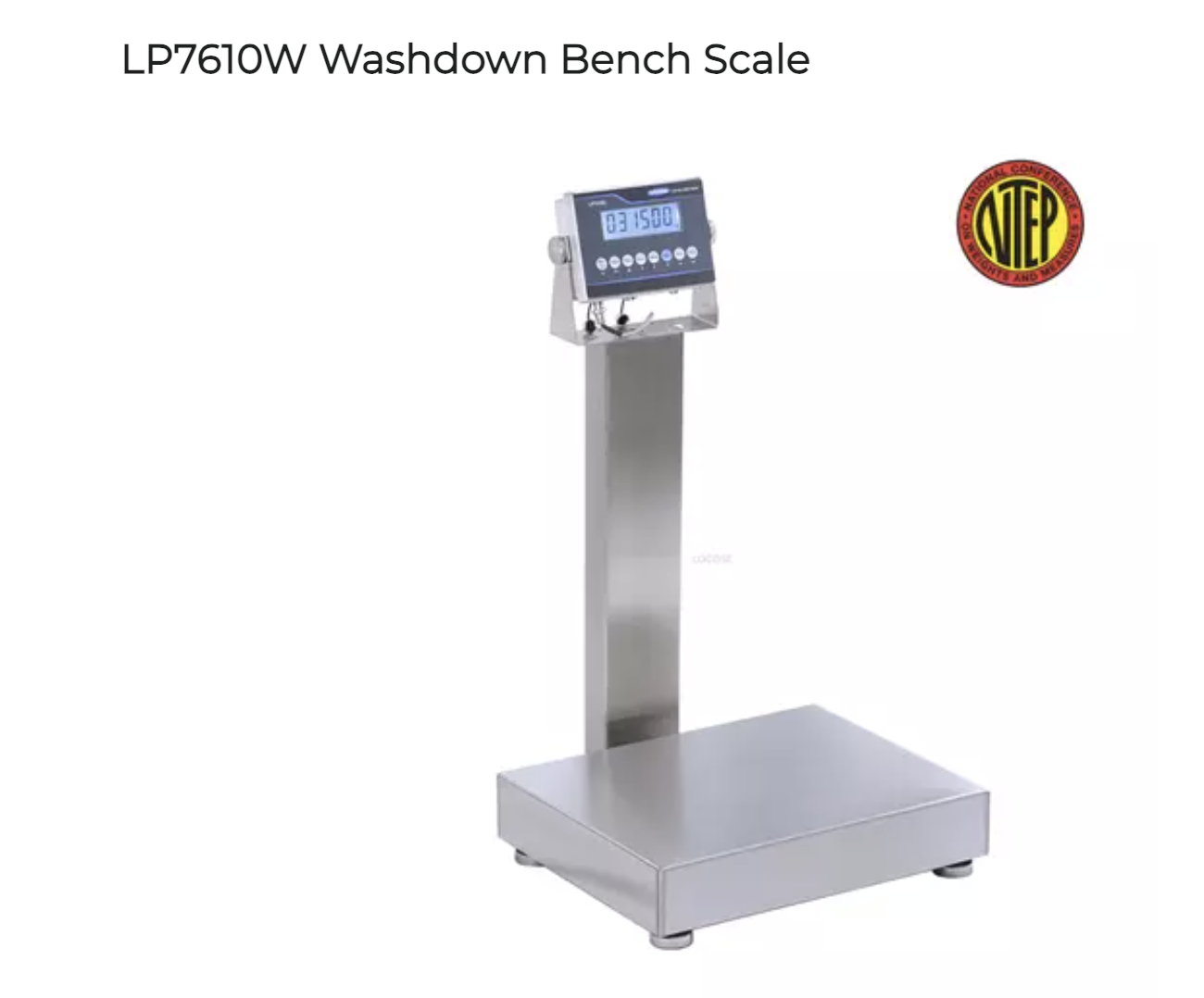 Bench scale LP7610W-SS-2020-500 lb Stainless Steel Bench Scale 20" x 20", 500 lb x 0.1 lb, NTEP Class III Legal for Trade Food Scale